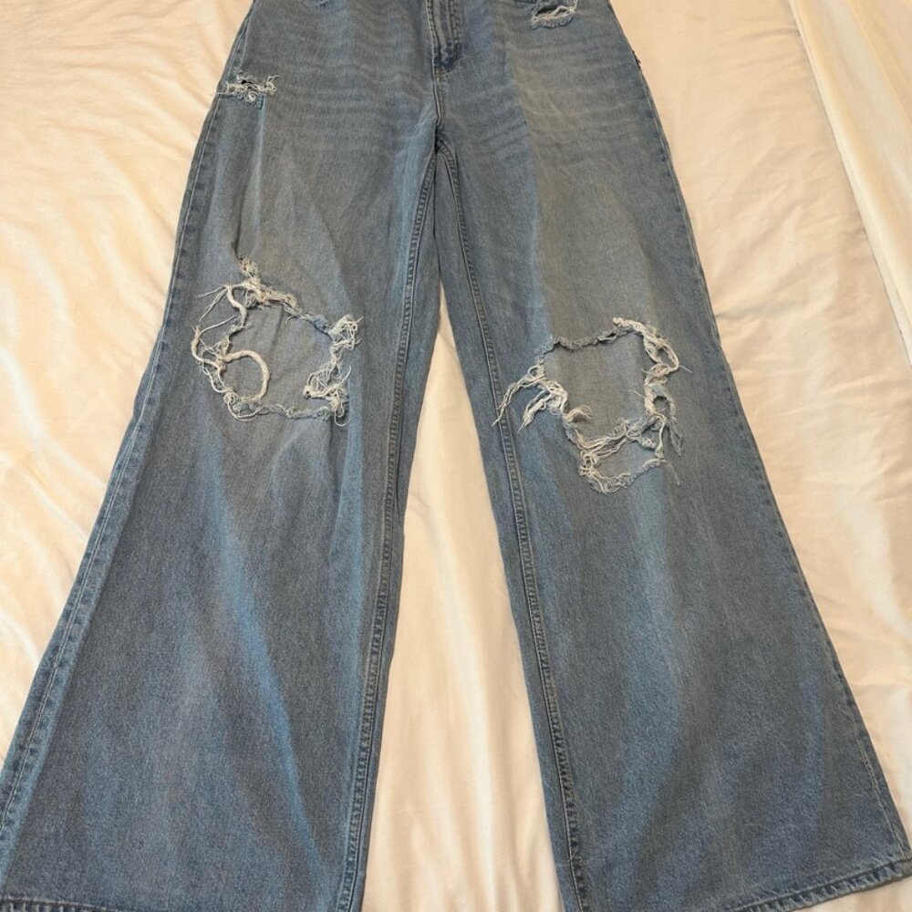Urban Outfitter Blue Jeans Skater Baggy Distressed Women’s Size 32